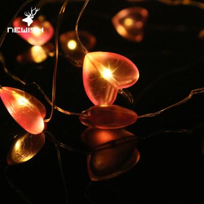 China Valentine Newish led Christmas Valentine lights string popular cute heart copper wire led, warm white light string for sale