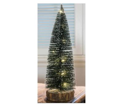 China H24cm 10 kanlong plastic small needle green christmas tree timer hot led christmas tree with led for christmas decoration for sale