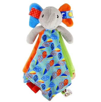 China Wholesale Newborn Eco-friendly Gift Baby Quilt Towel Animal Heads Plush Baby Quilt Covering Toy with Colorful Stripes for sale