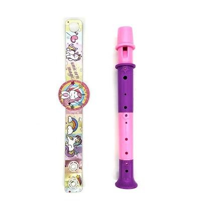 China Eco-friendly Toy Musical Instrument Plastic Party Clarinet And Shining Watch Set For Kids for sale