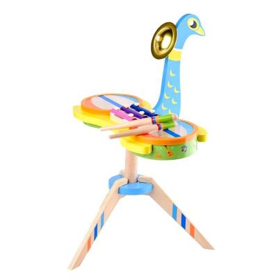 China Hot Sale Musical Instruments Bass Drums Picture Shown Wooden Toys With Xylophone For Kids for sale