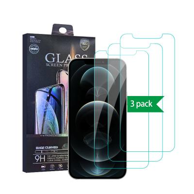 China WeAddU 3pack Oleophobic Screen Protector Coating 3 Pack Phone Tempered Glass Film Screen Protector for iphone 12 for sale