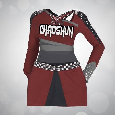 China Custom Wicking High Quality Polyester Cheerleading Uniforms For Girls Fashion Bulk Competition Cheerleading Uniforms Customized for sale