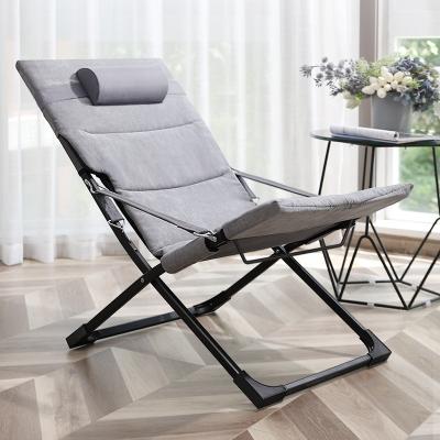 China Occupy Reclining Foldable Chair Chaise Lounge Chair With Cushion Adjustable Beach Chair Small Space Totalities And Headrest for sale