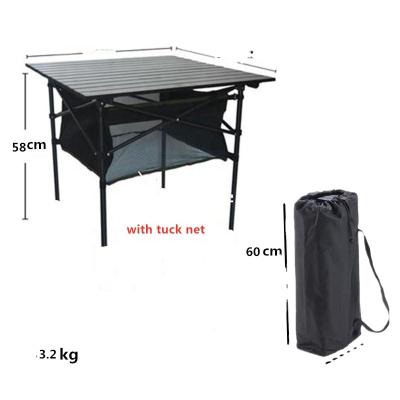 China Easy Folding Table Outdoor Camping Portable Aluminum Folding Table With Large Storage Organizer And Carry Bag for sale