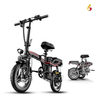 China Unisex Electric Bike 400W City Bike Mini E Bike Can Folding 48V 23AH 14inch Tire for sale