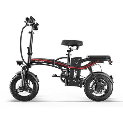 China Unisex Electric Bike 400W City Bike Mini E Bike Can Folding 48V 23AH 14inch Tire for sale