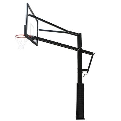 China Tempered Glass Or PC Sporting Goods New Size Adjustable Outdoor Inground Basketball Stands A-1028UI With Fiberglass Basketball Backboard for sale