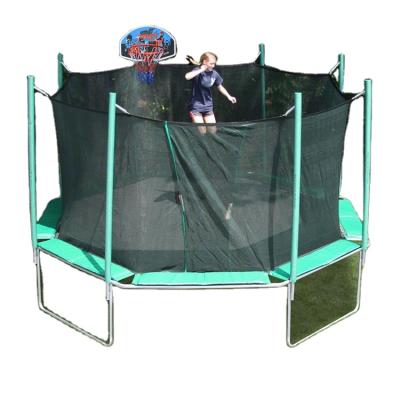 China Easy Assembly SA Professional Trampoline Basketball Hoop For Kids Park Fitness Outdoor Jumping Trampoline With Basketball Hoop for sale