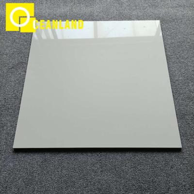 China Polished Finished Pure Color Super Wax White Porcelain Tiles 600x600 for sale