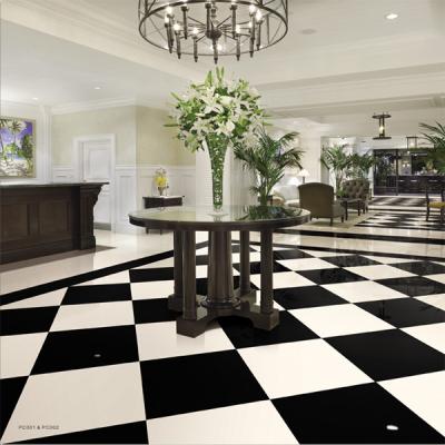 China Polished Homogeneous Polished Nano Black Granite Porcelain Tiles 60x60 for sale