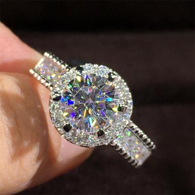 China New CLASSIC Trendy Engagement Rings With Cubic Zircon Stone For Women Wedding Bands Jewelry Party Shiny Fashion Accessories for sale