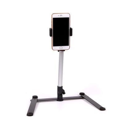 China Taking Photo Different Angles Photography Adjustable Flexible Foldable Aluminum Desk Mount Mobile Phone Holder Shooting Stand For Network Broadcast for sale