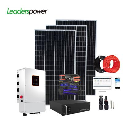 China Home Hybrid On Grid Panel Power System 10KW 20KW 30KW Solar Power System With Lithium Battery Storage for sale