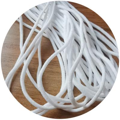 China Soft 2.5mm Elastic Cotton Elastic Cotton Rope Ear Band Nylon Loop Face Round Spandex Rope With Factory Price. for sale