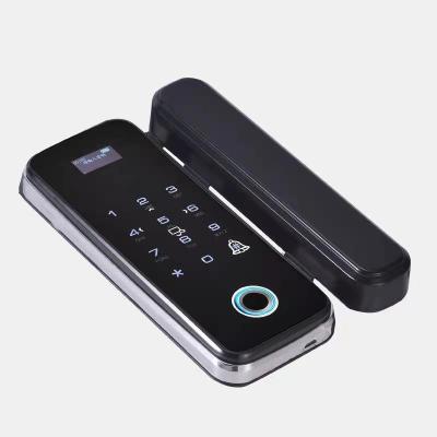 China Metal Finger Touch Keypad Radio Security Remote Control Smart Glass Door Lock For Office Glass Door Lock for sale