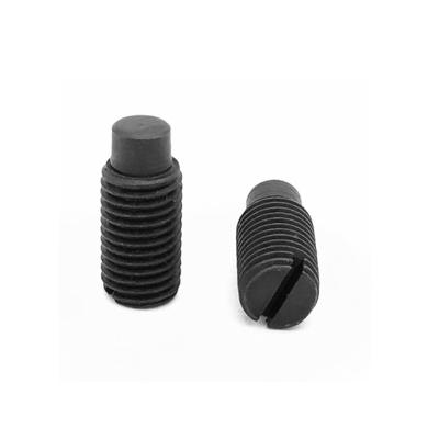 China ISO7435 Black Oxide Flat Carbon Steel Slotted Worm Screws DIN417 for sale