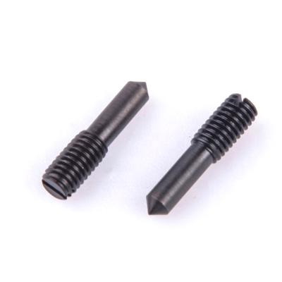 China Flat M6 ISO7435 Black Oxide Slotted Worm Screws With Dog Point DIN417 for sale