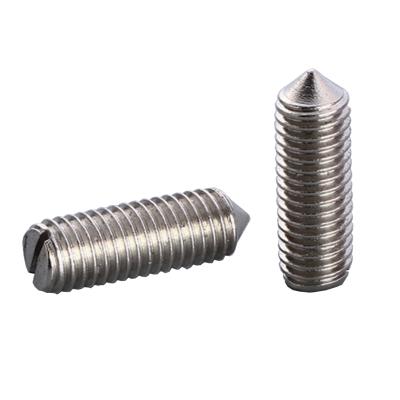 China DIN553 SS304 Flat Slotted Cone Point Definir Parafusos Slotted Head Screws for sale