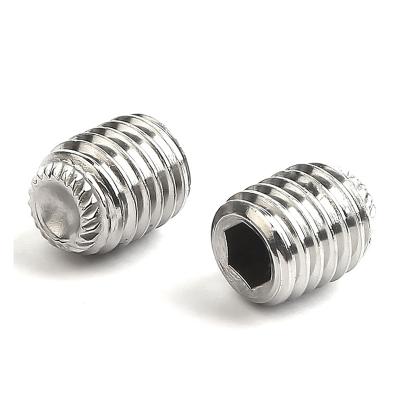 China Flat Stainless Screws With Cup Point And Set Socket Hex Knurling Screws for sale