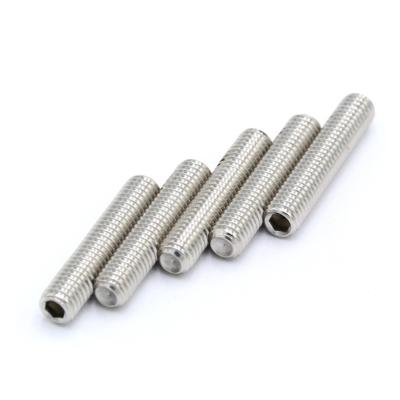 China DIN916 Hex Socket Flat Head Stainless Steel Worm Screw Head Set Screw With Cup Point Worm Screw for sale