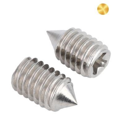 China China Flat Screw Manufacturer Stainless Steel Cross Recessed Cone Point Set Screw for sale