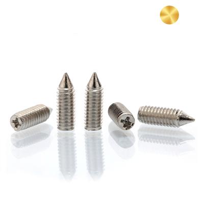 China Flat OEM Customized 304 / 316 Stainless Steel Cross Recessed Set Screws With Taper Point for sale