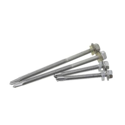 China Pan Hex Drill Screws, Stainless Steel Metal Hex Flange Truss Pan Hex Head Self Drilling Roof Screws With Rubber Gasket for sale