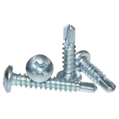 China Blue White Galvanized Steel M4.2 M4.8 Pan Phillips Head Self Drilling Screw for General Industry for sale