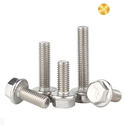 China Equipment A2 A4 SS304 SS316 316L B8 B8M B8t Stainless Steel Hexagon Hex Head Flange Electrical Serrated Bolt DIN6921 for sale