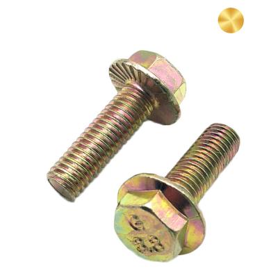 China Allen Head Screw m4 m5 m6 m8 m10 5/16-18 x 4-1/4 Yellow Galvanized Electrical Equipment Grade 8 Hex Flange Bolt for sale