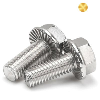 China Whole Equipment Electric Bolt Screw SS Stainless Steel DIN6921 Slotted Hexagon Flange Bolt Hex Washer Head Head Screws m8 m10 for sale