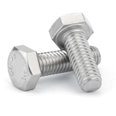 China Electrical Equipment Factory Price DIN 931 Stainless Steel 304 316 316L 1/6 DIN 933 Hex Head Bolts SS Bolt Nuts Hex Bolt for sale