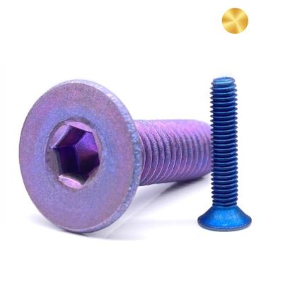 China Cheap colored anodized aluminum hex din7991hexagon socket countersunk head screws din7991 for sale