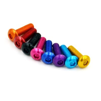 China Pan Different Color Anodized Aluminum Hex Socket Pan Head Screw for sale