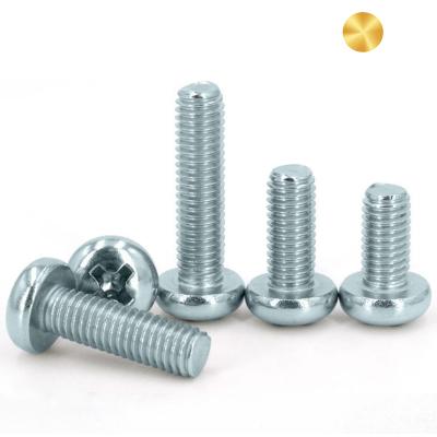 China Hot sale zinc DIN 7985 blue pan GB818 white head phillips machine screw for sale