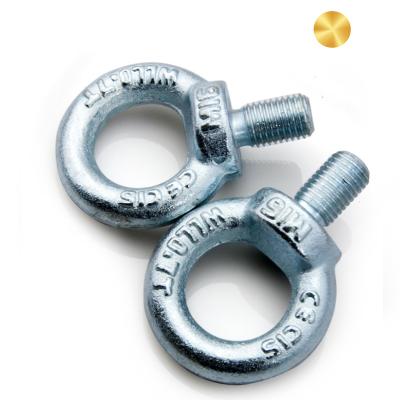 China Electrical Equipment Galvanized Zinc Metal Hook Screw Blue White Thread Shank Eye Threaded Ring Hook Screw for sale