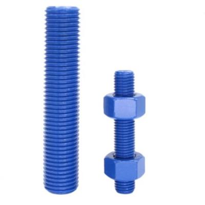 China Blue Healthcare Thread Full Nylon Rod , Nylon Round Rod Threaded Plastic Threaded Rods for sale