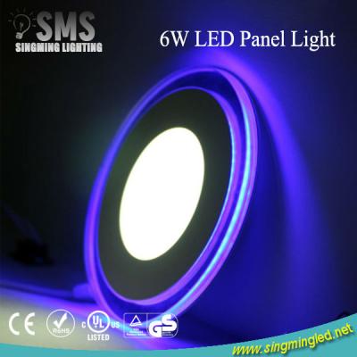 China New Design AC85-265V 6W Aluminum Acrylic Round LED Panel Light RGB Color for sale