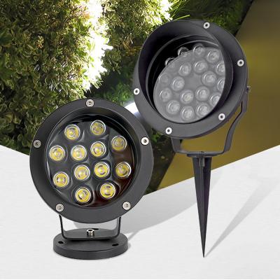 China Outdoor Theme Park 12W RGB LED Flood Light Garden Yard Path Pond Landscape Spike Light Bulb Lamp for sale