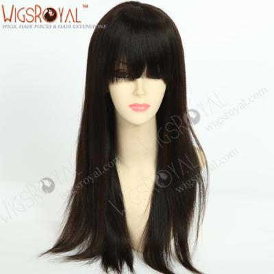 China Factory Price Full Hair Lace Wig With Bangs For Black Women for sale