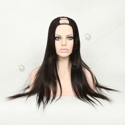 China Medium Straight Brazilian Hair Silky Straight Parting U Part Wigs for sale