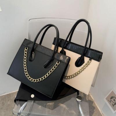 China New Fashion Design Bolsas Women Fashion Handbags Croccodle Handbag Chains Large Capacity Bags Structured PU Leather Handbag For Ladies for sale