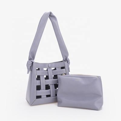 China Lady Bag New Arrival Fashion Two Set PU Handbags For Ladies Handbags For Women Luxury Hollow Out Purse for sale