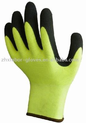 China Yellow latex ice grip winter warm working glvoes,proctive gloves for sale