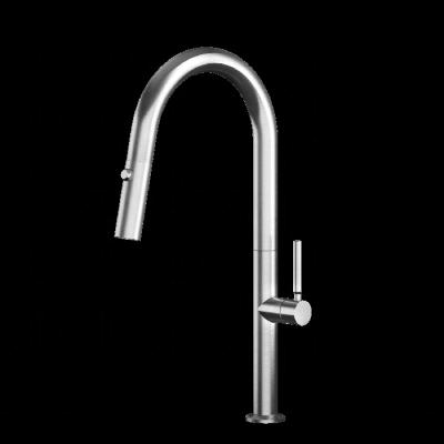 China Pull Out Spray Pull Down Deck Mounted Single Handle 304 Stainless Steel Faucet For Dishes Kitchen Sink Black Wash Faucet for sale