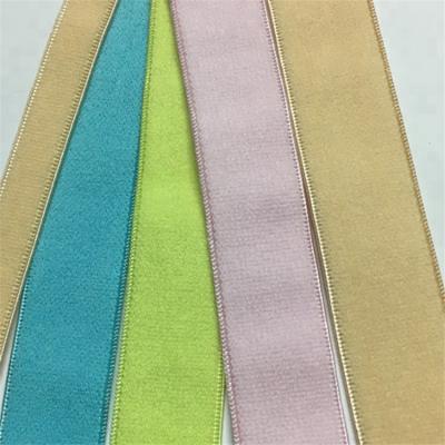 China One Side Velvet Woven Multicolor Viable High Tenacity Elastic Band From China Factory for sale