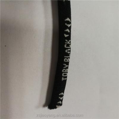 China Durable Round Nylon Jacquard Spandex Elastic Cord Logo Cord for sale