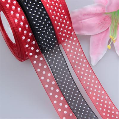 China Popular Custom Printed Recyled Fashion Flower Organza Ribbon For Wedding Decoration for sale