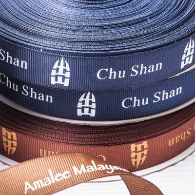 China Wholesale Custom Printed Recyled Grosgrain Ribbon With Logo for sale